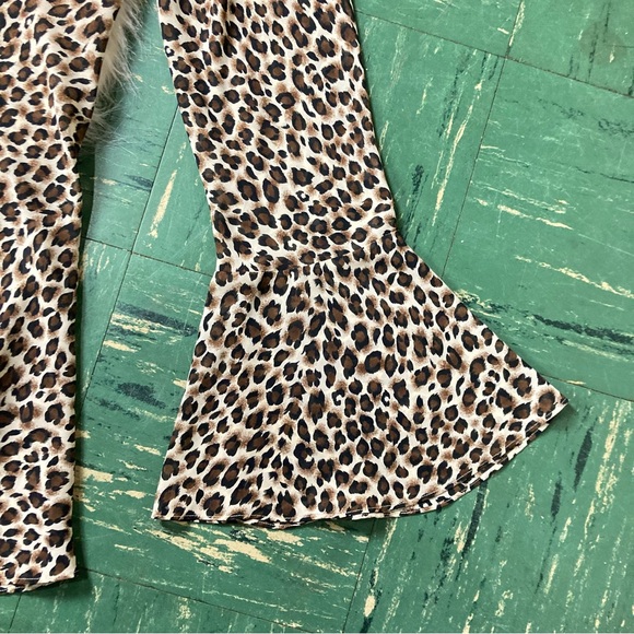 Victoria’s Secret Chiffon Lightweight Leopard XL Bell Sleeve Ruffle Slip Dress - Picture 7 of 10